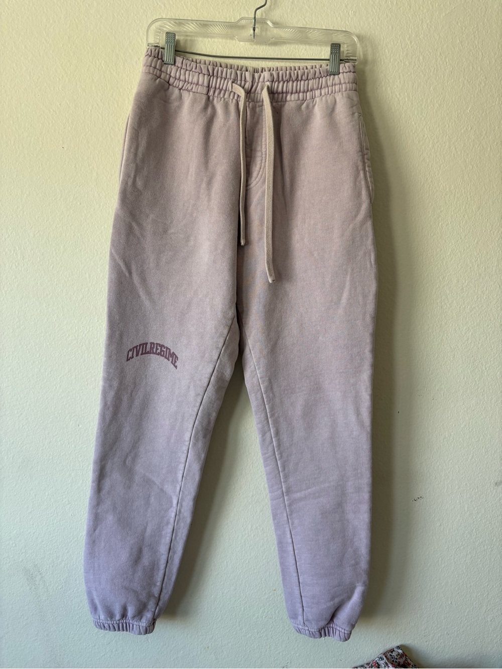 Lavender Civil Regime Thick Sweatpants